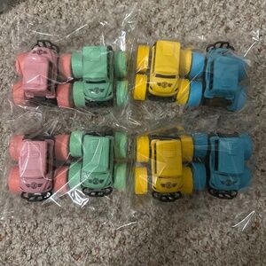 4 Sets of 2 Mini Pull-Back Monster Trucks